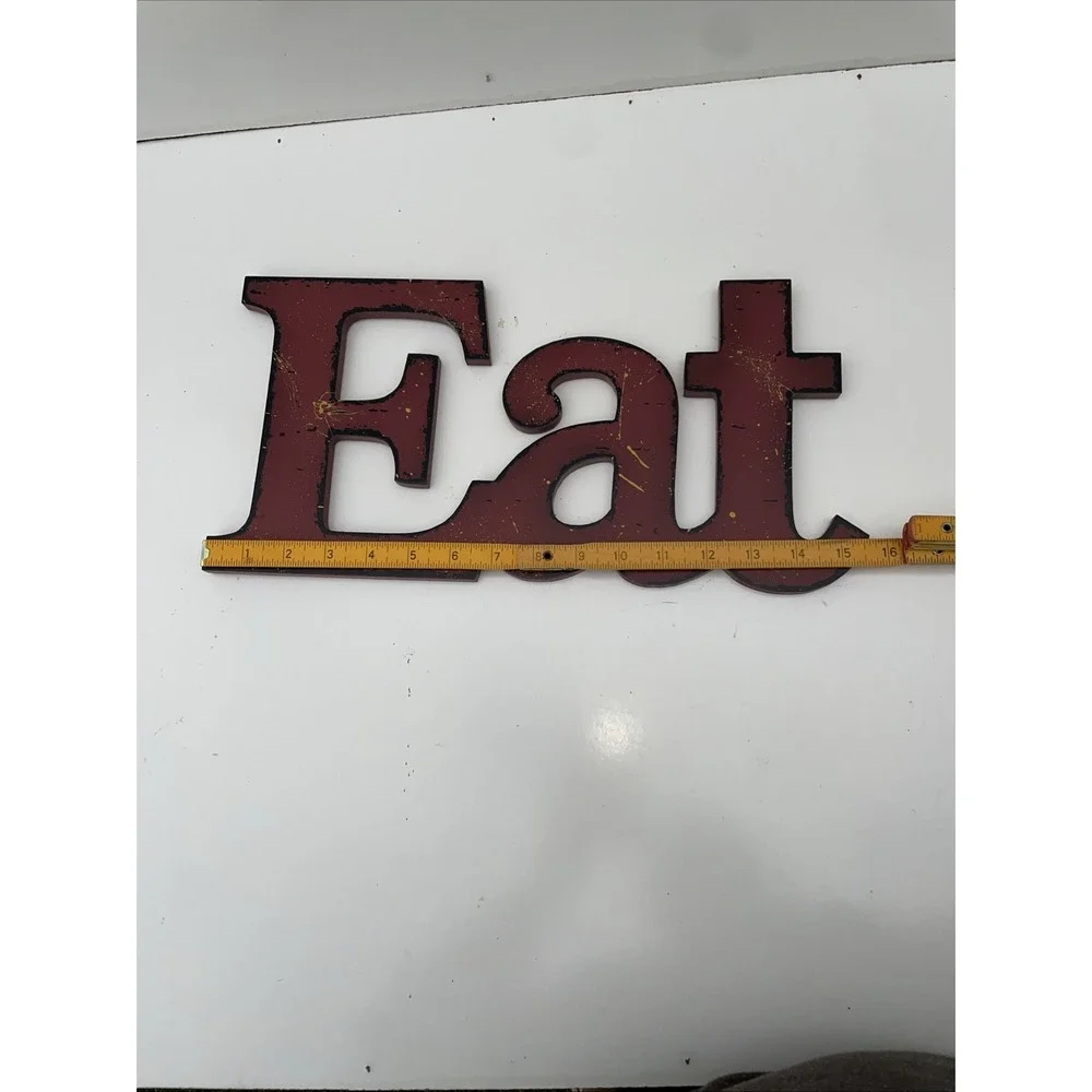 Red Eat Wood Wall Decor Hanging Sign Chic MDF Wood Kitchen Decoration Bar Gifts
